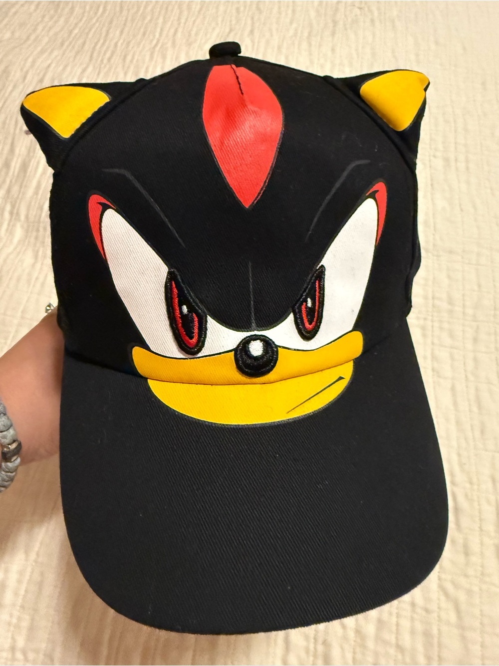Sonic the Hedgehog Shadow Big Face Snapback Baseball Cap NWT